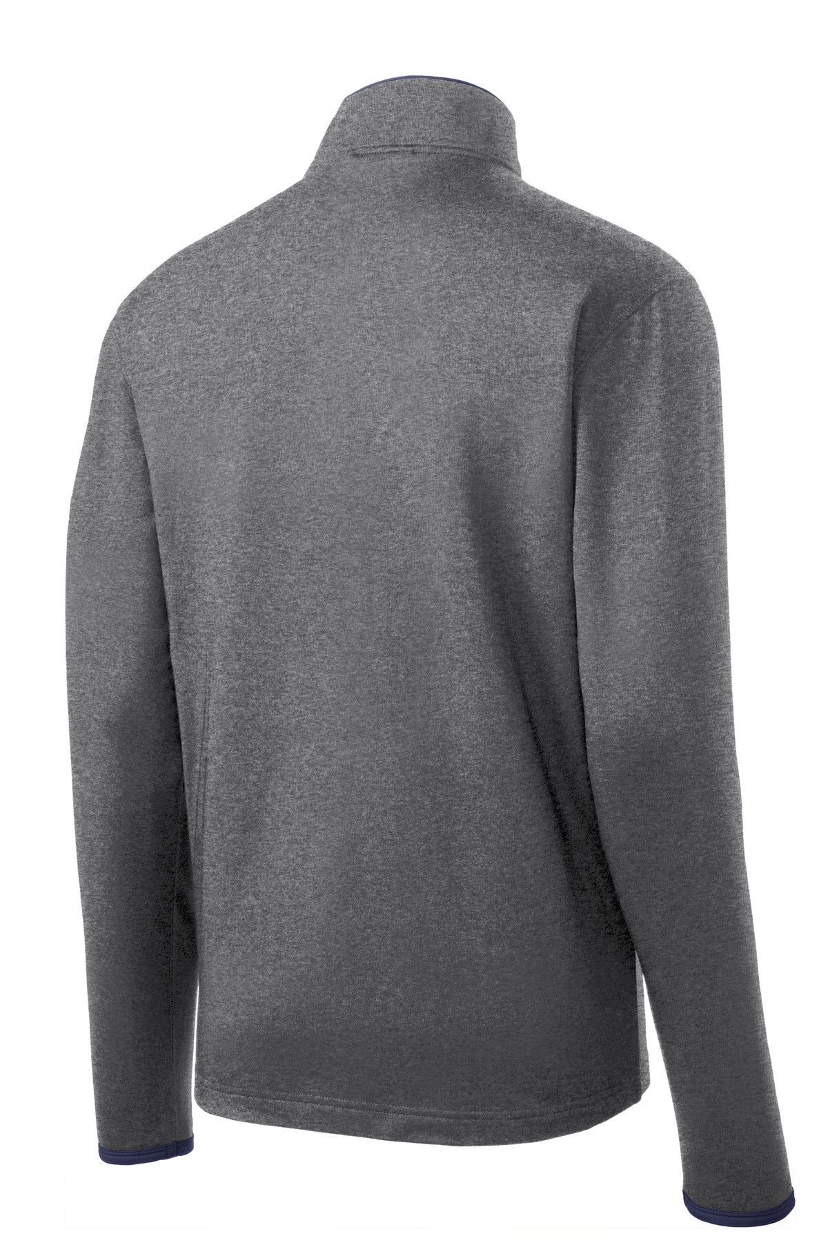 Sport-Tek Sport-Wick Stretch Contrast Full-Zip Jacket - Charcoal Grey Heather/ True Navy