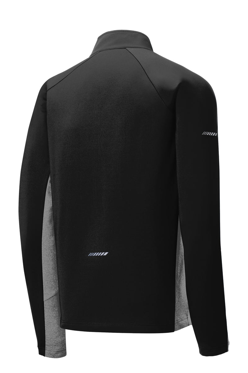 Sport-Tek Sport-Wick Stretch Contrast 1/4-Zip Pullover - Black/ Charcoal Grey Heather
