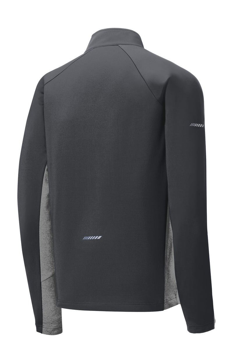 Sport-Tek Sport-Wick Stretch Contrast 1/4-Zip Pullover - Charcoal Grey/ Charcoal Grey Heather