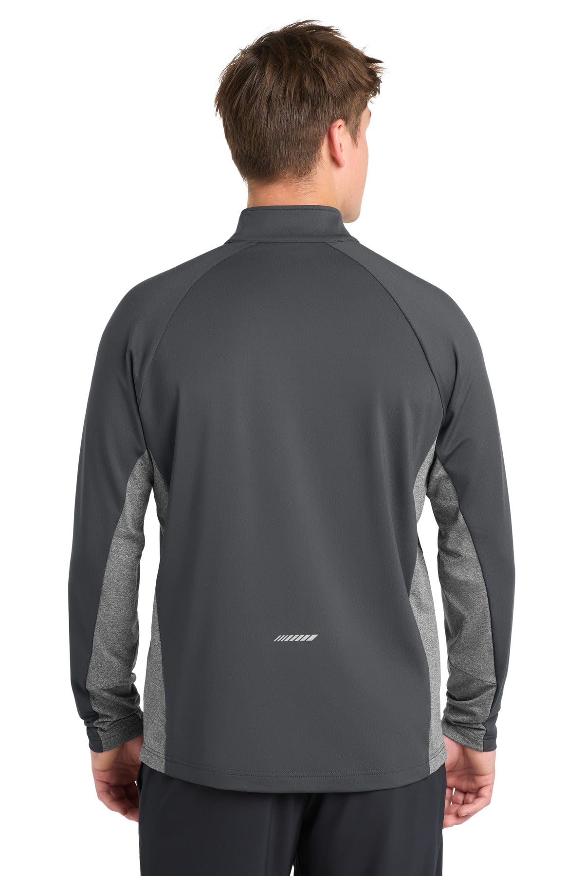 Sport-Tek Sport-Wick Stretch Contrast 1/4-Zip Pullover - Charcoal Grey/ Charcoal Grey Heather