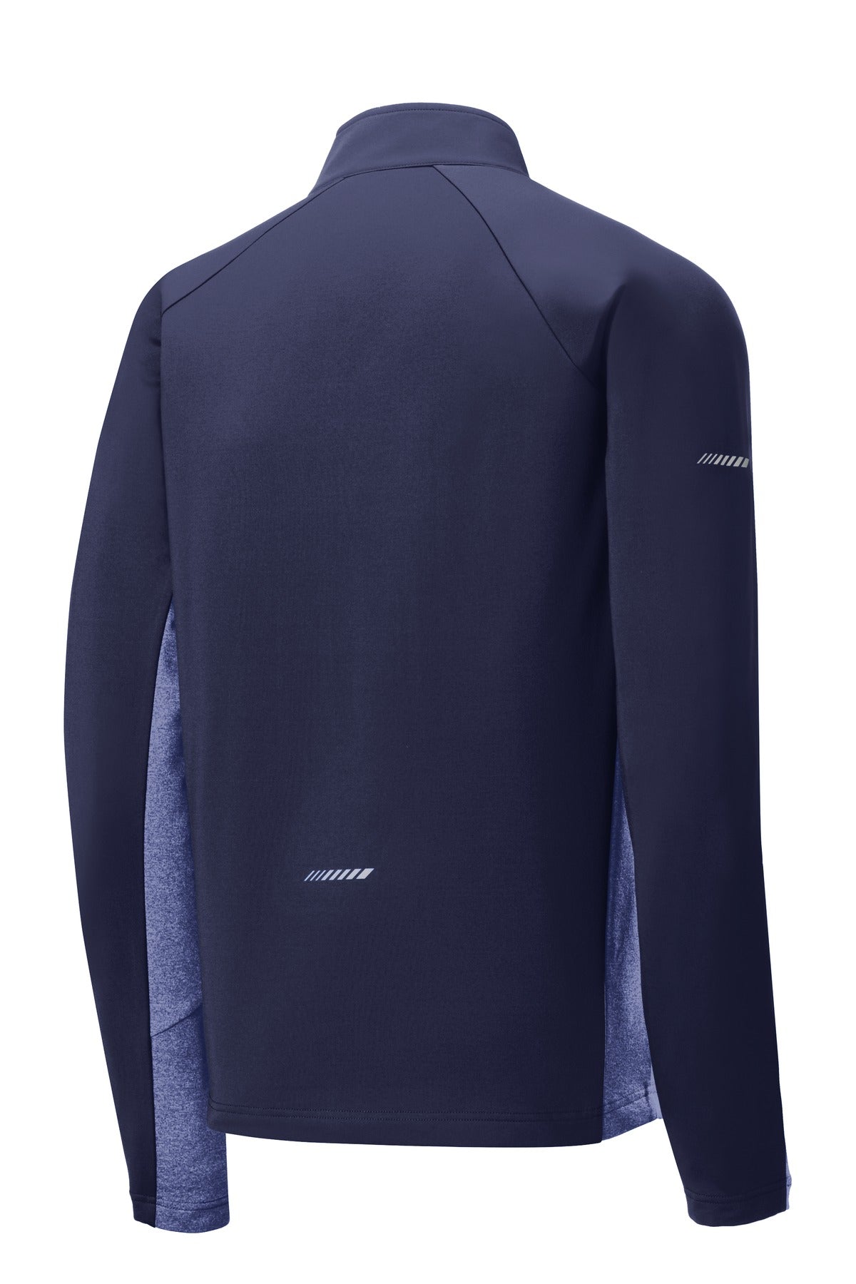 Sport-Tek Sport-Wick Stretch Contrast 1/4-Zip Pullover - True Navy/ True Navy Heather