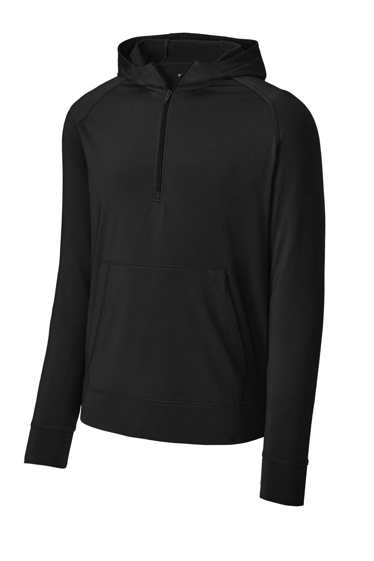 Sport-Tek Sport-Wick Stretch 1/2-Zip Hoodie - Black