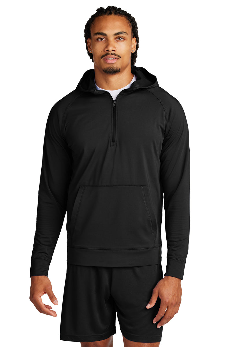Sport-Tek Sport-Wick Stretch 1/2-Zip Hoodie - Black