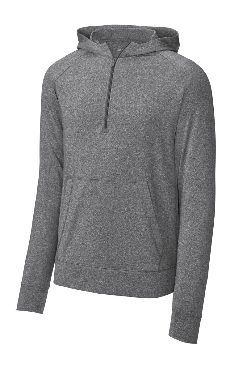 Sport-Tek Sport-Wick Stretch 1/2-Zip Hoodie - Charcoal Grey Heather