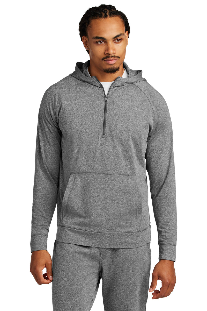 Sport-Tek Sport-Wick Stretch 1/2-Zip Hoodie - Charcoal Grey Heather
