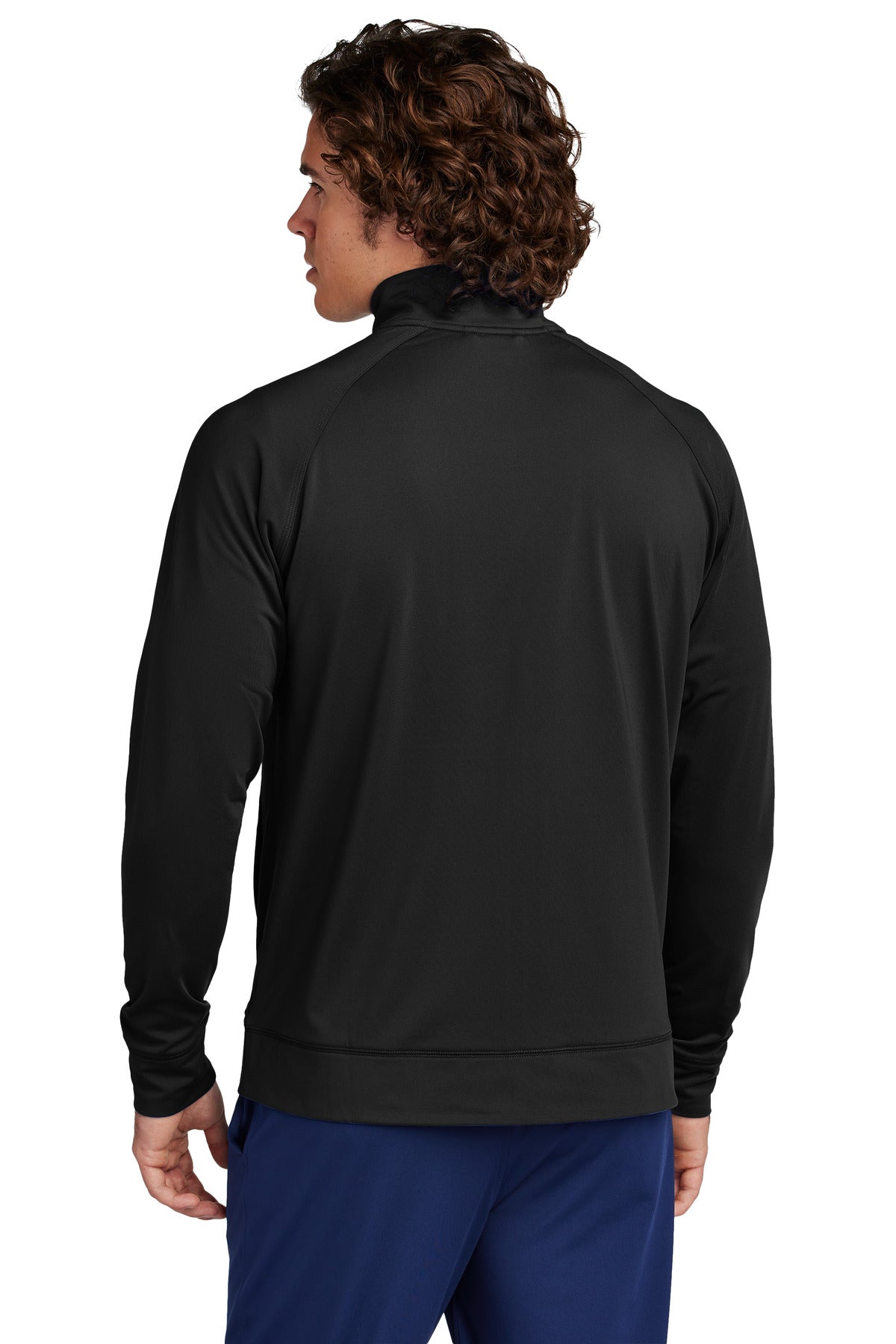 Sport-Tek Sport-Wick Stretch Full-Zip Cadet Jacket - Black