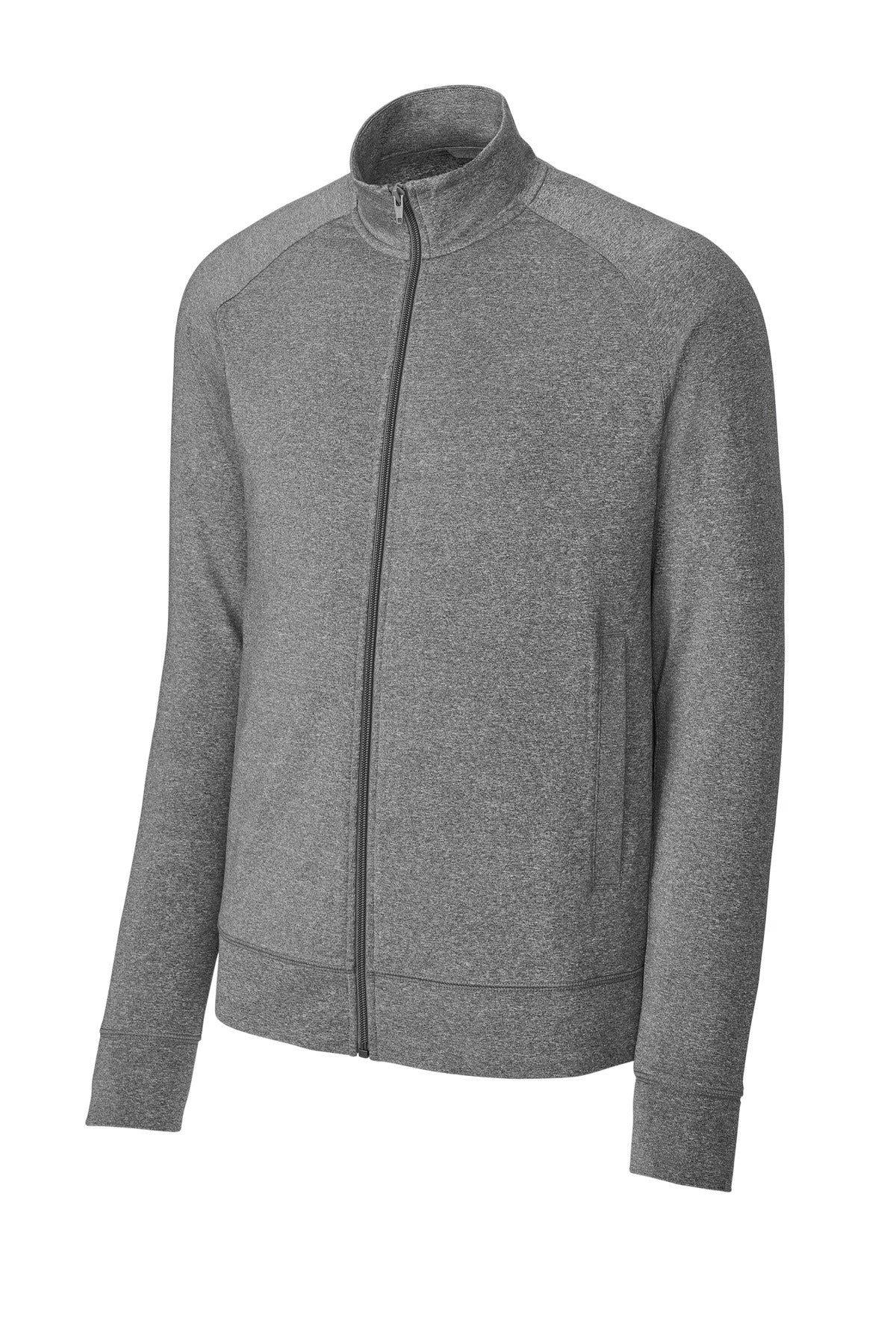 Sport-Tek Sport-Wick Stretch Full-Zip Cadet Jacket - Charcoal Grey Heather