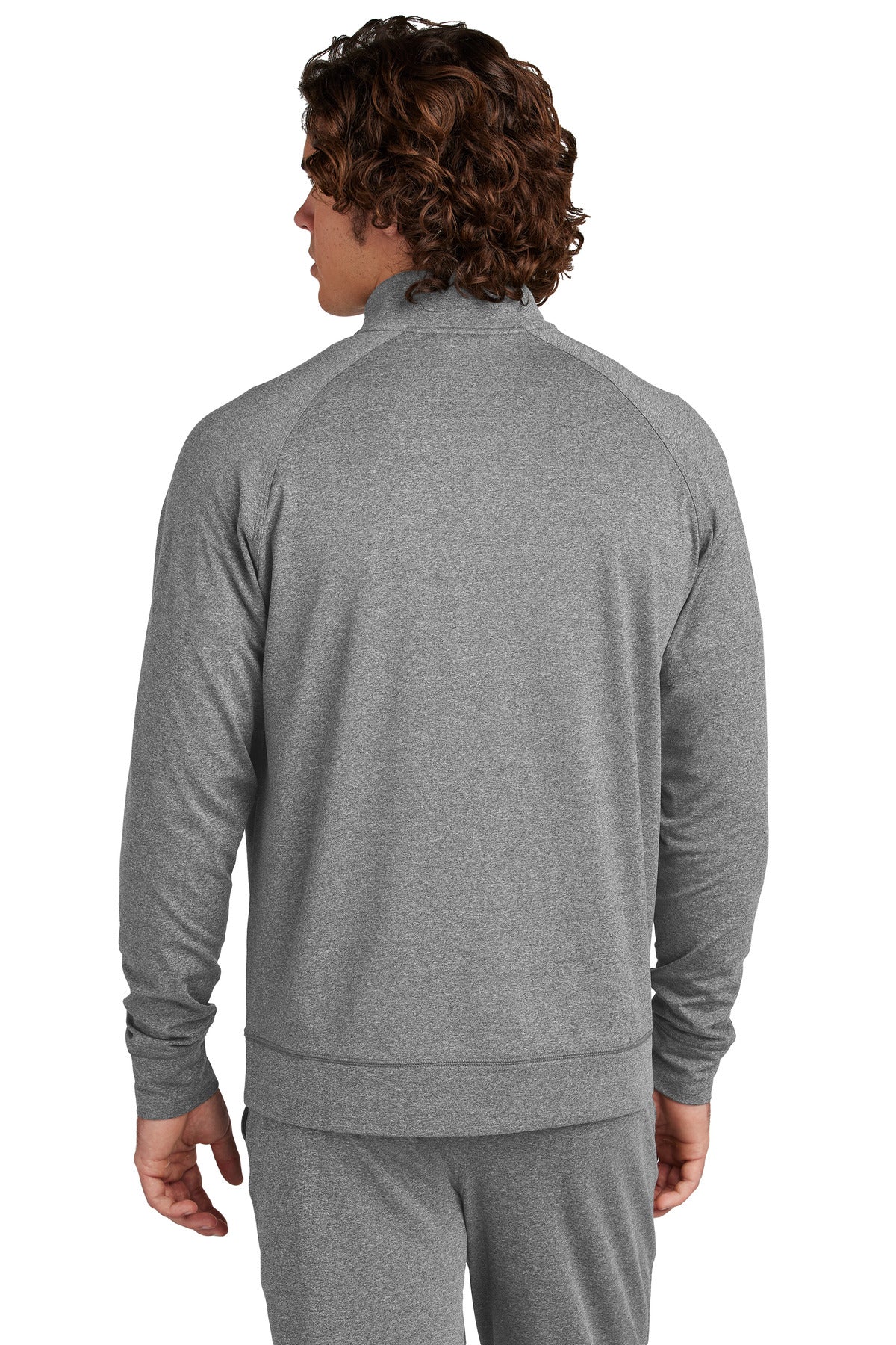 Sport-Tek Sport-Wick Stretch Full-Zip Cadet Jacket - Charcoal Grey Heather