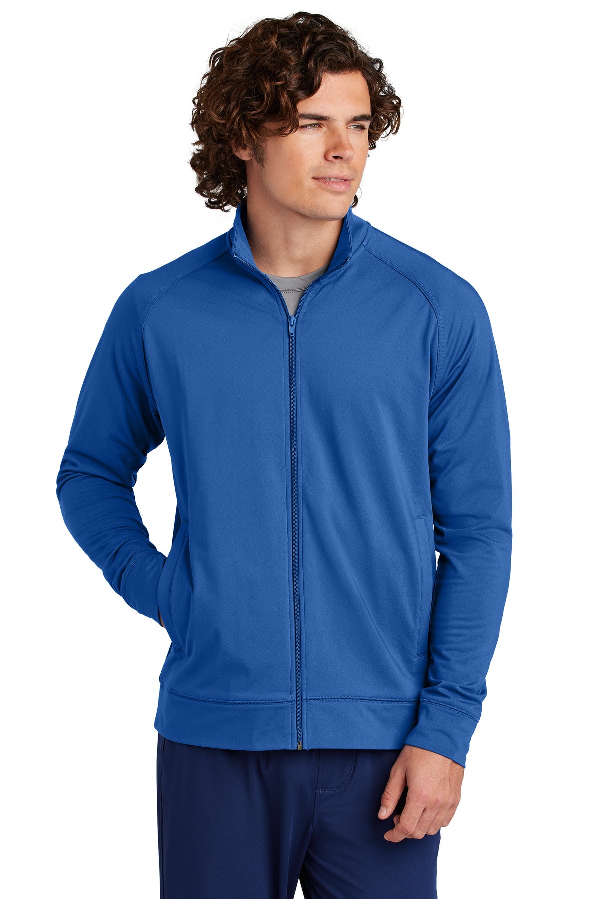 Sport-Tek Sport-Wick Stretch Full-Zip Cadet Jacket - True Royal