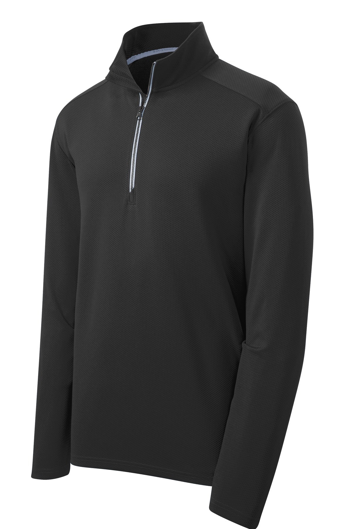 Sport-Tek Sport-Wick Textured 1/4-Zip Pullover - Black