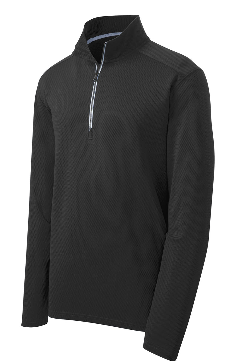 Sport-Tek Sport-Wick Textured 1/4-Zip Pullover - Black