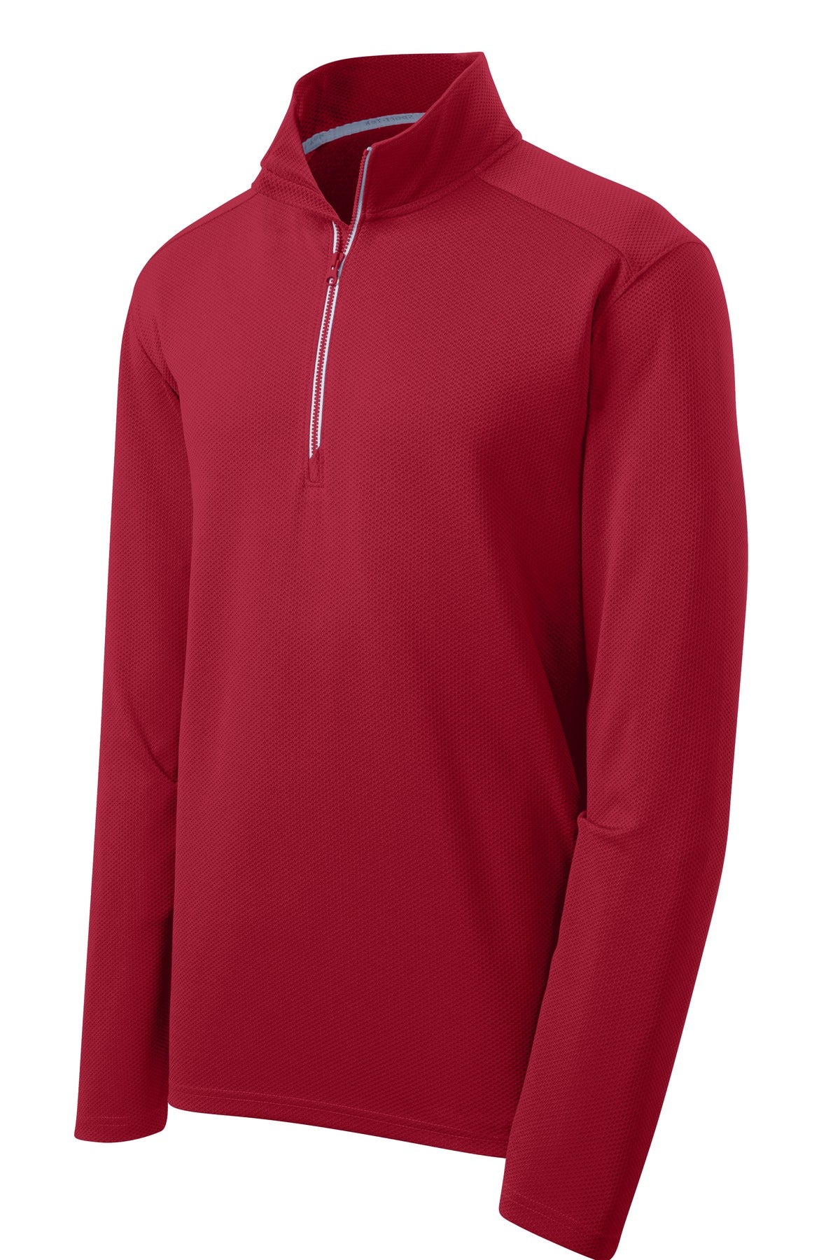 Sport-Tek Sport-Wick Textured 1/4-Zip Pullover - Deep Red
