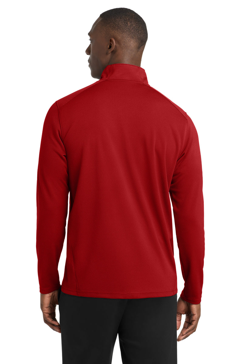 Sport-Tek Sport-Wick Textured 1/4-Zip Pullover - Deep Red