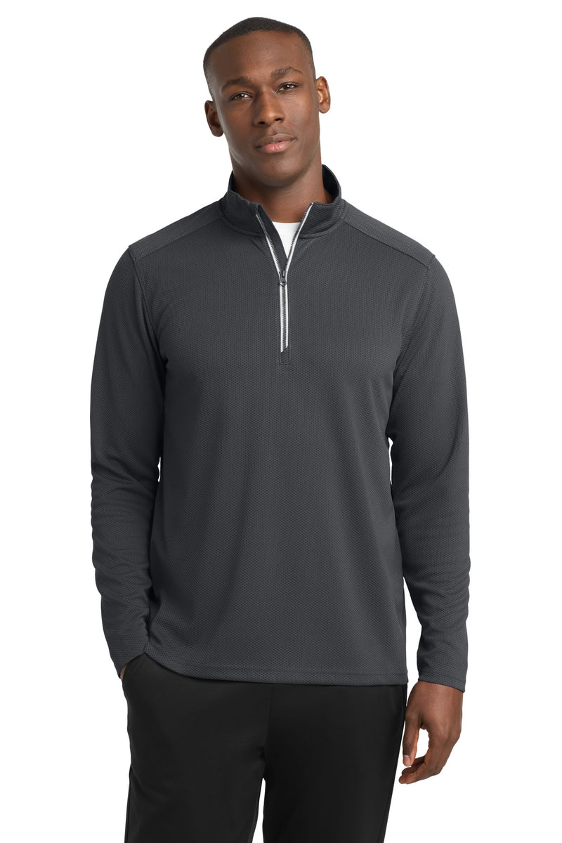 Sport-Tek Sport-Wick Textured 1/4-Zip Pullover - Iron Grey