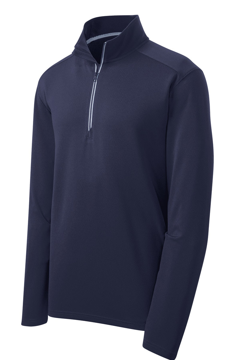 Sport-Tek Sport-Wick Textured 1/4-Zip Pullover - True Navy