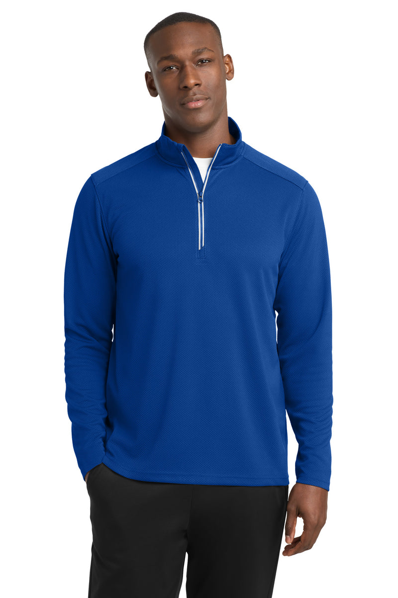 Sport-Tek Sport-Wick Textured 1/4-Zip Pullover - True Royal