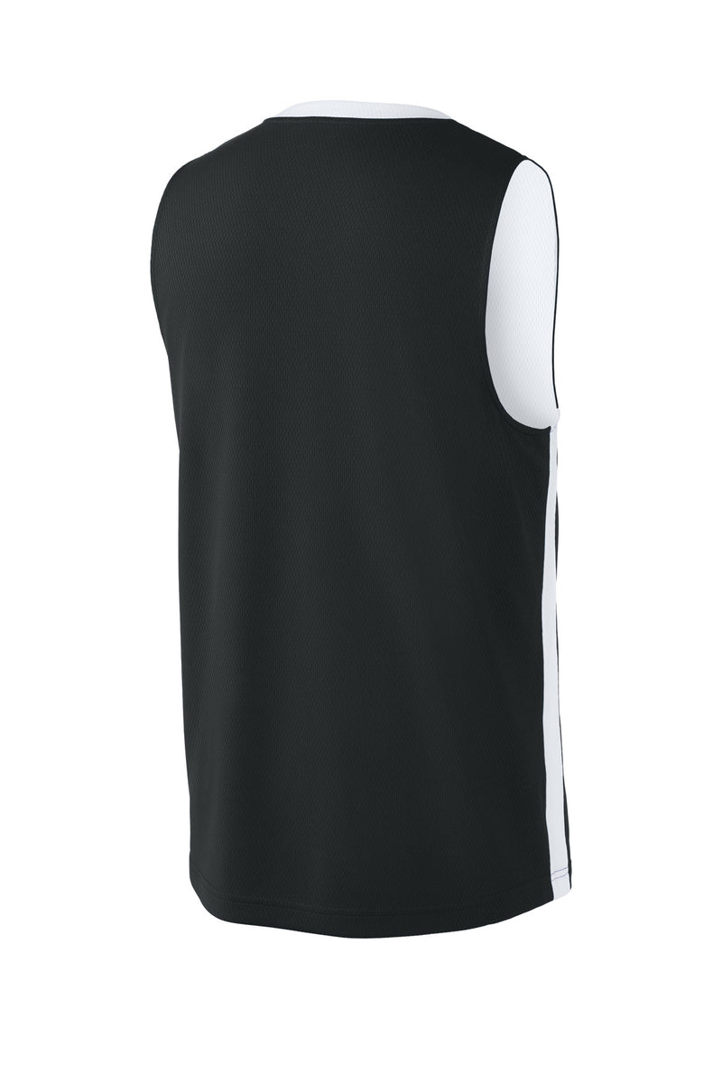 Sport-Tek Rival Basketball Rev Jersey - Black/ White