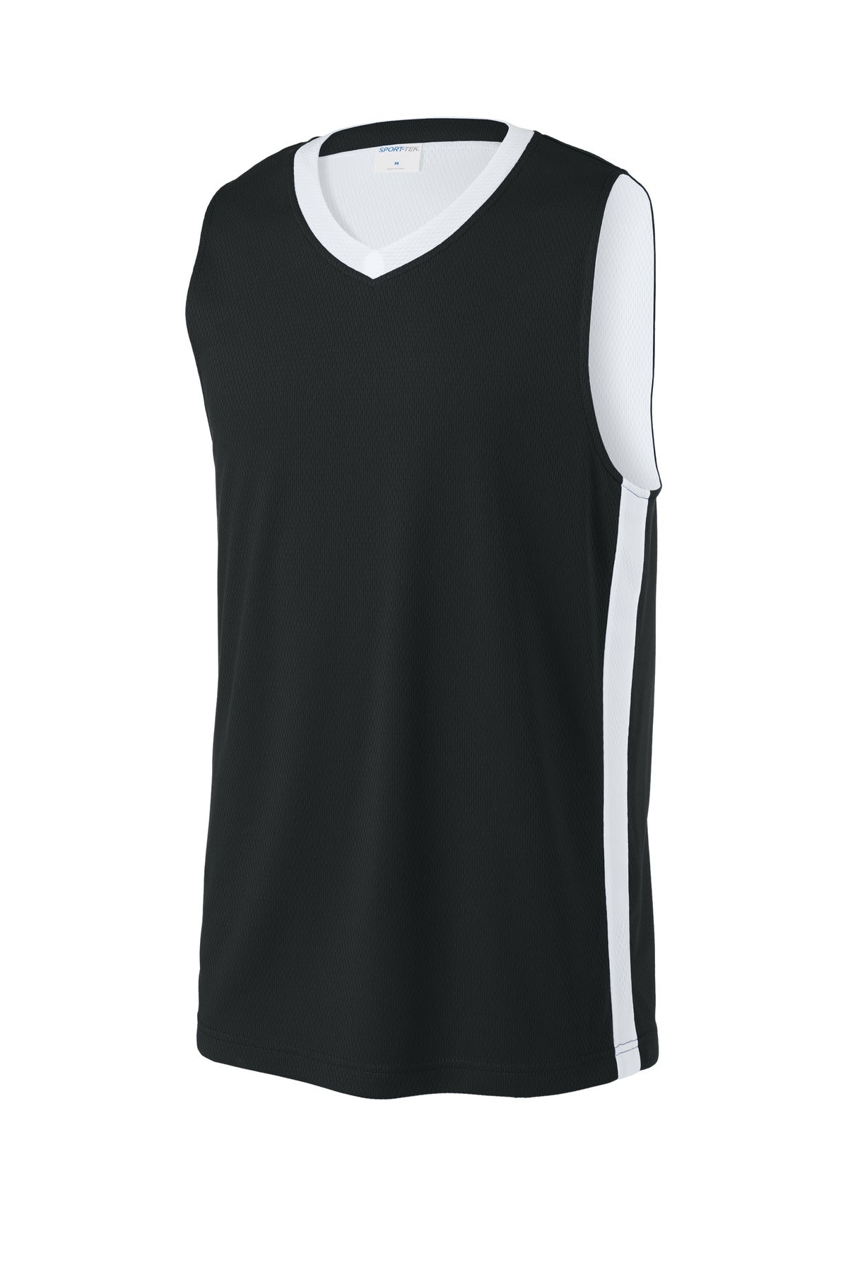 Sport-Tek Rival Basketball Rev Jersey - Black/ White