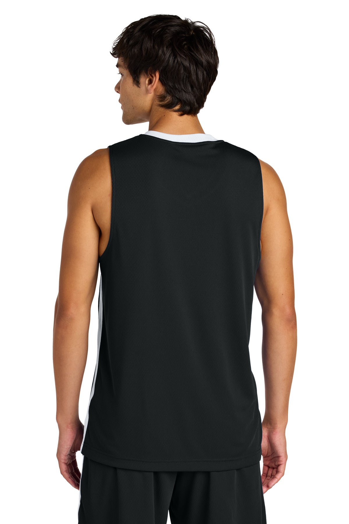 Sport-Tek Rival Basketball Rev Jersey - Black/ White