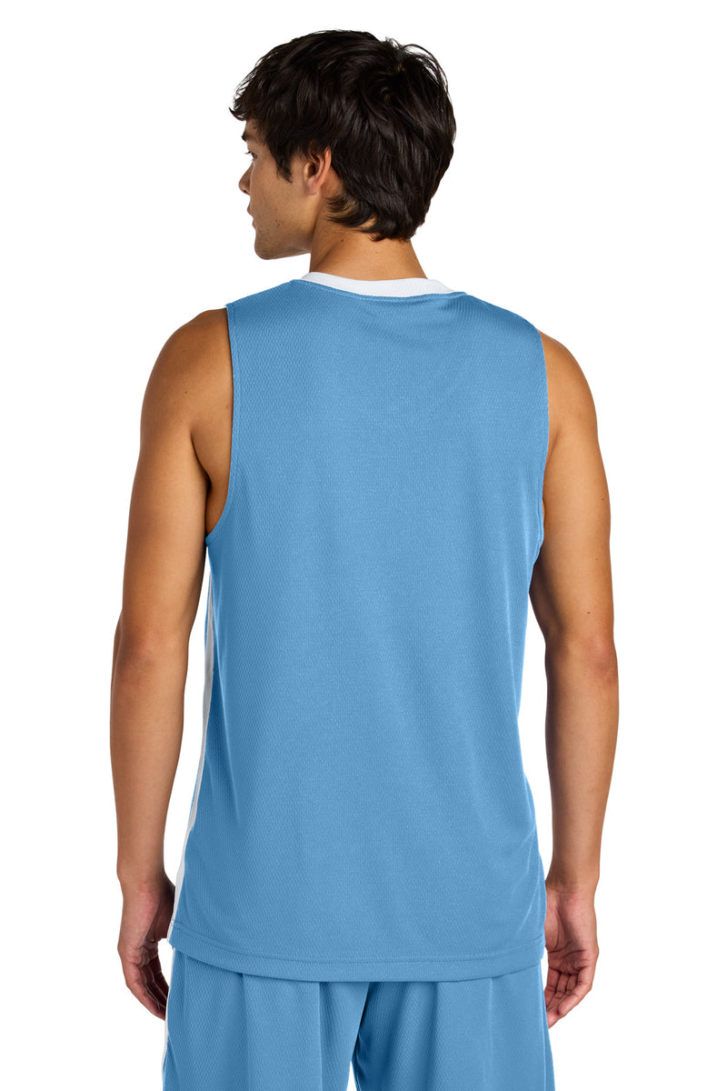 Sport-Tek Rival Basketball Rev Jersey - Carolina Blue/ White