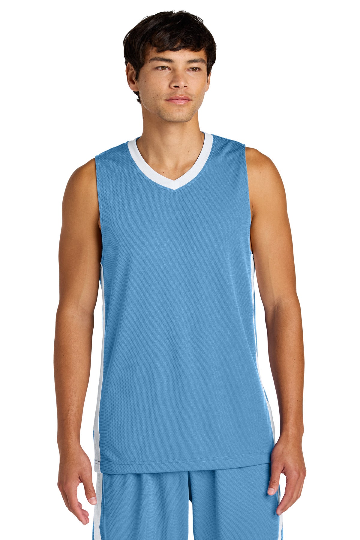 Sport-Tek Rival Basketball Rev Jersey - Carolina Blue/ White