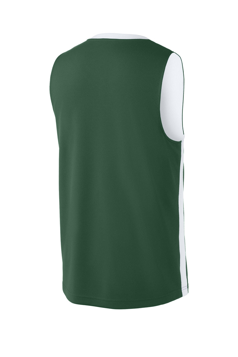 Sport-Tek Rival Basketball Rev Jersey - Forest Green/ White