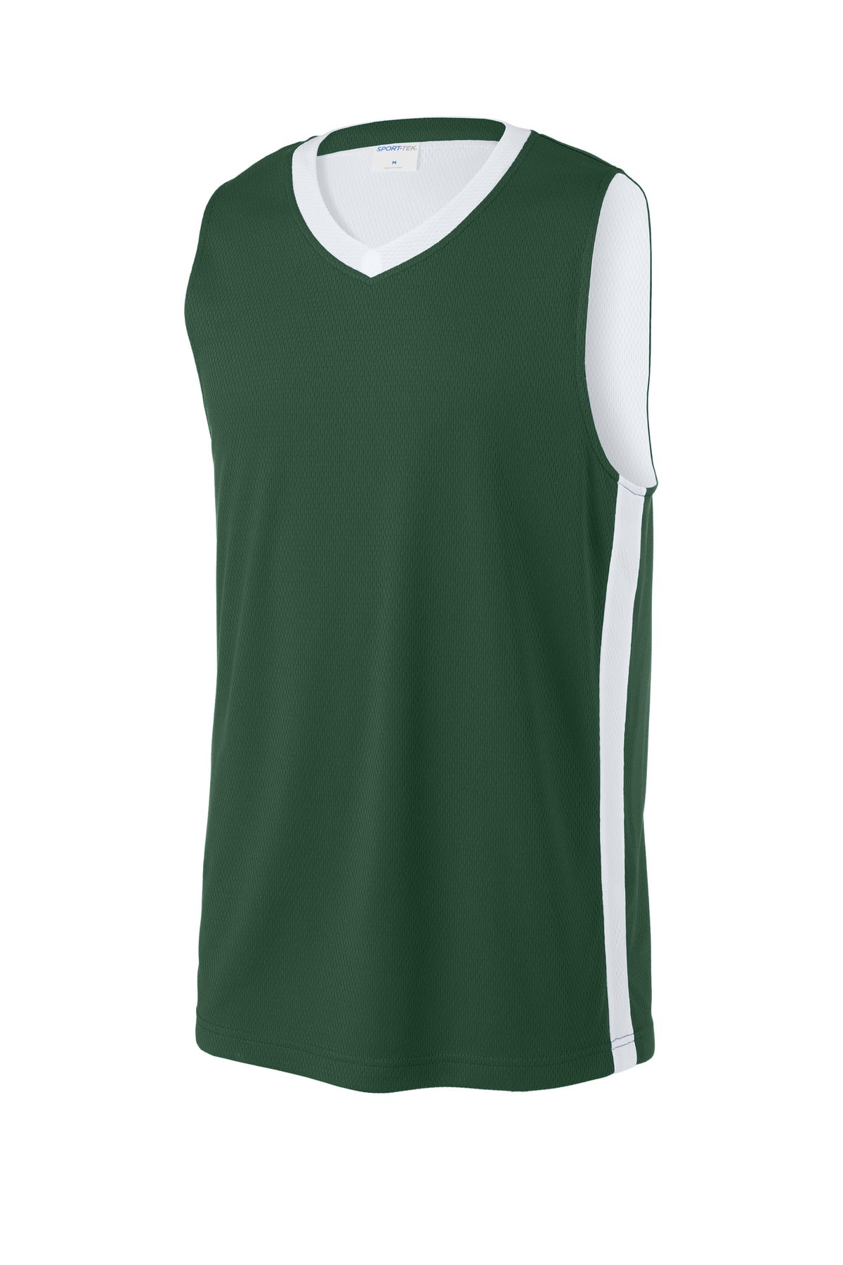 Sport-Tek Rival Basketball Rev Jersey - Forest Green/ White