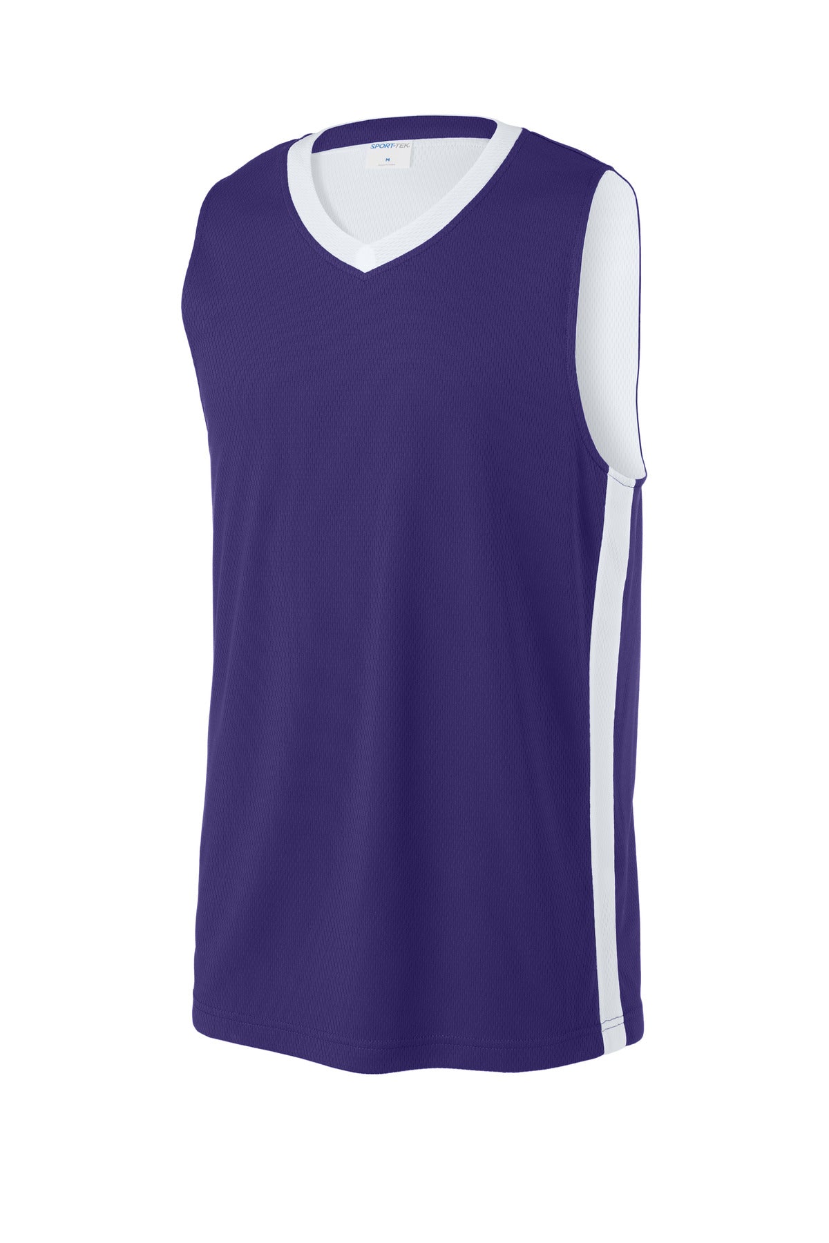 Sport-Tek Rival Basketball Rev Jersey - Purple/ White