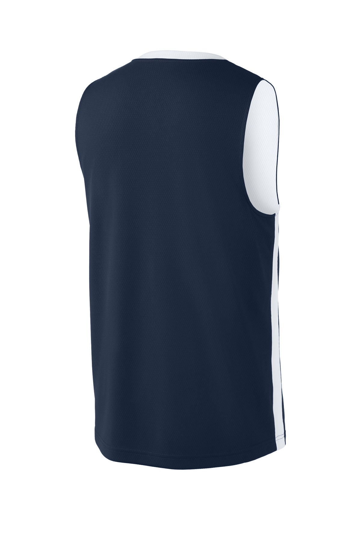Sport-Tek Rival Basketball Rev Jersey - True Navy/ White