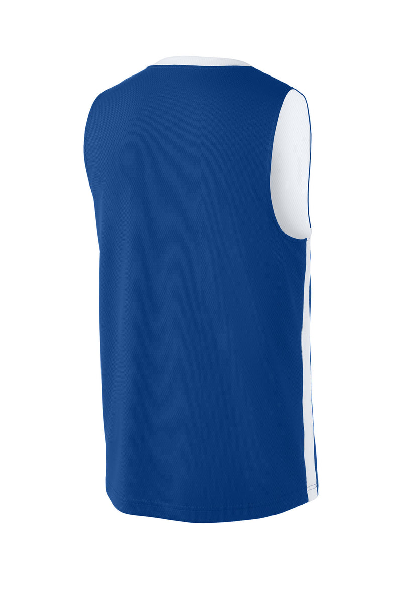 Sport-Tek Rival Basketball Rev Jersey - True Royal/ White