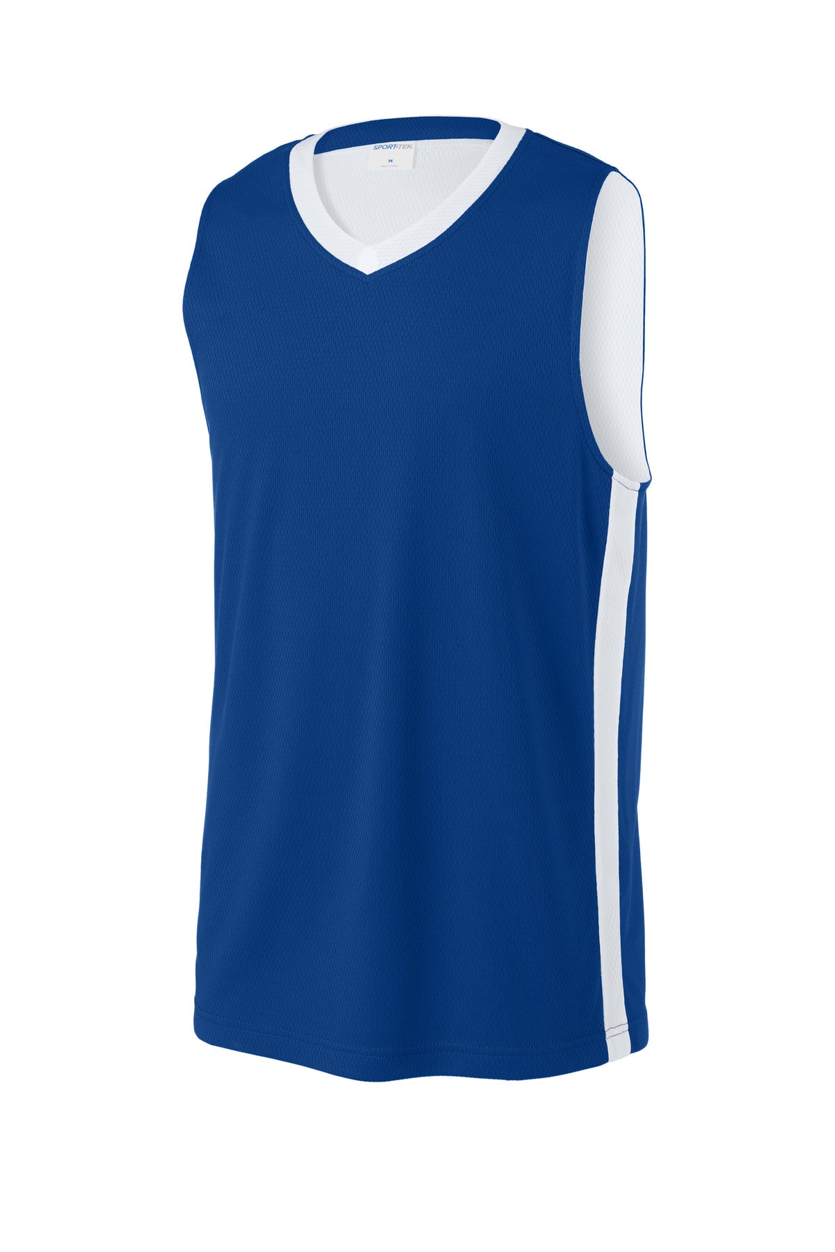 Sport-Tek Rival Basketball Rev Jersey - True Royal/ White