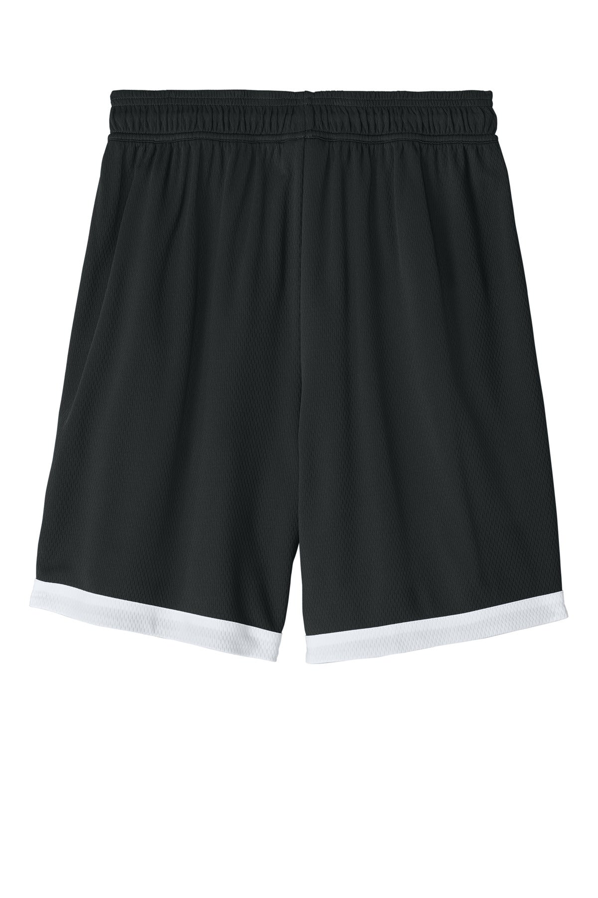Sport-Tek Rival Basketball 7 Short - Black/ White
