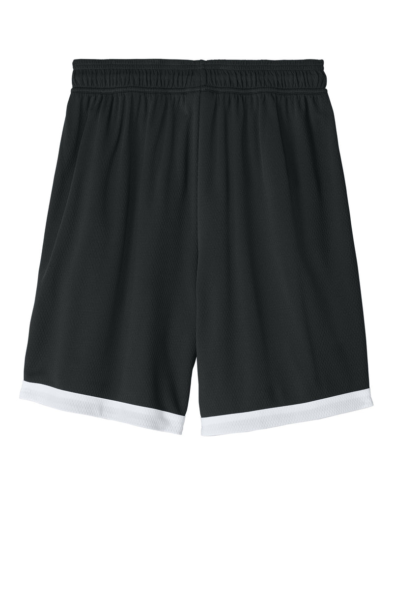 Sport-Tek Rival Basketball 7 Short - Black/ White