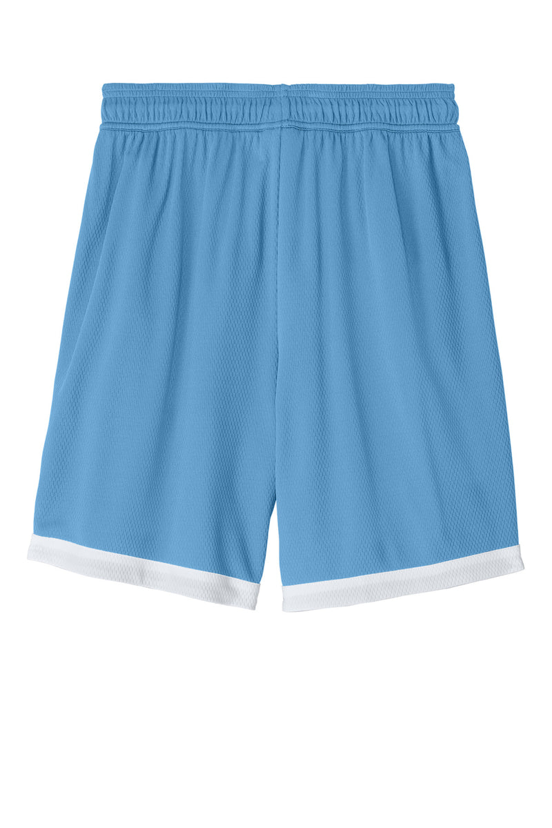Sport-Tek Rival Basketball 7 Short - Carolina Blue/ White