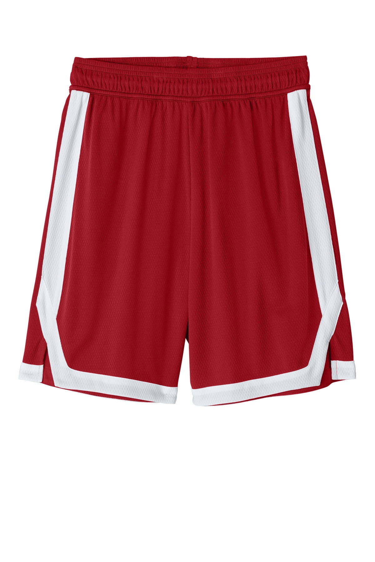 Sport-Tek Rival Basketball 7 Short - Deep Red/ White