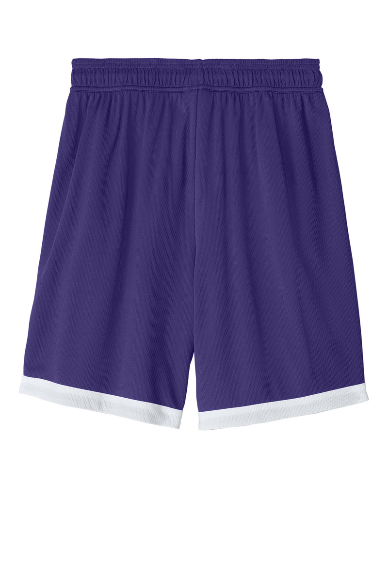 Sport-Tek Rival Basketball 7 Short - Purple/ White