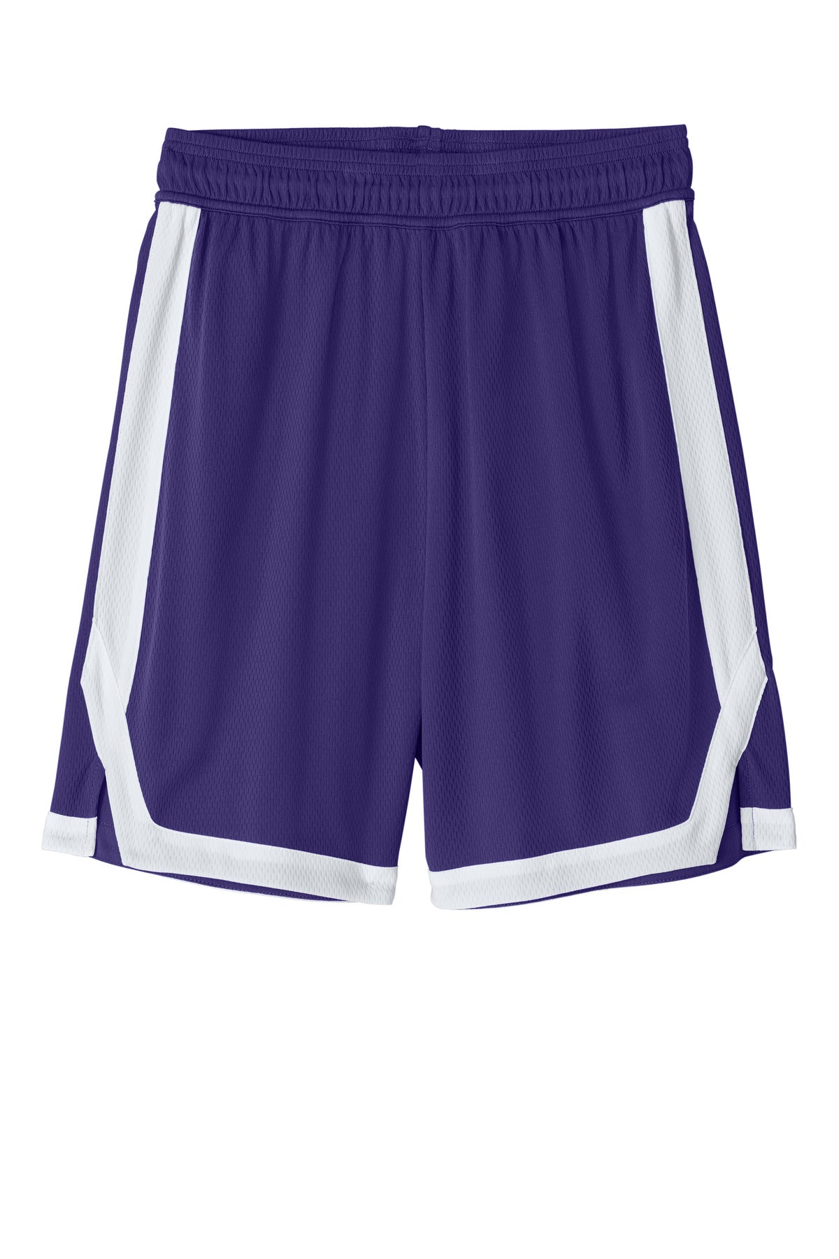 Sport-Tek Rival Basketball 7 Short - Purple/ White