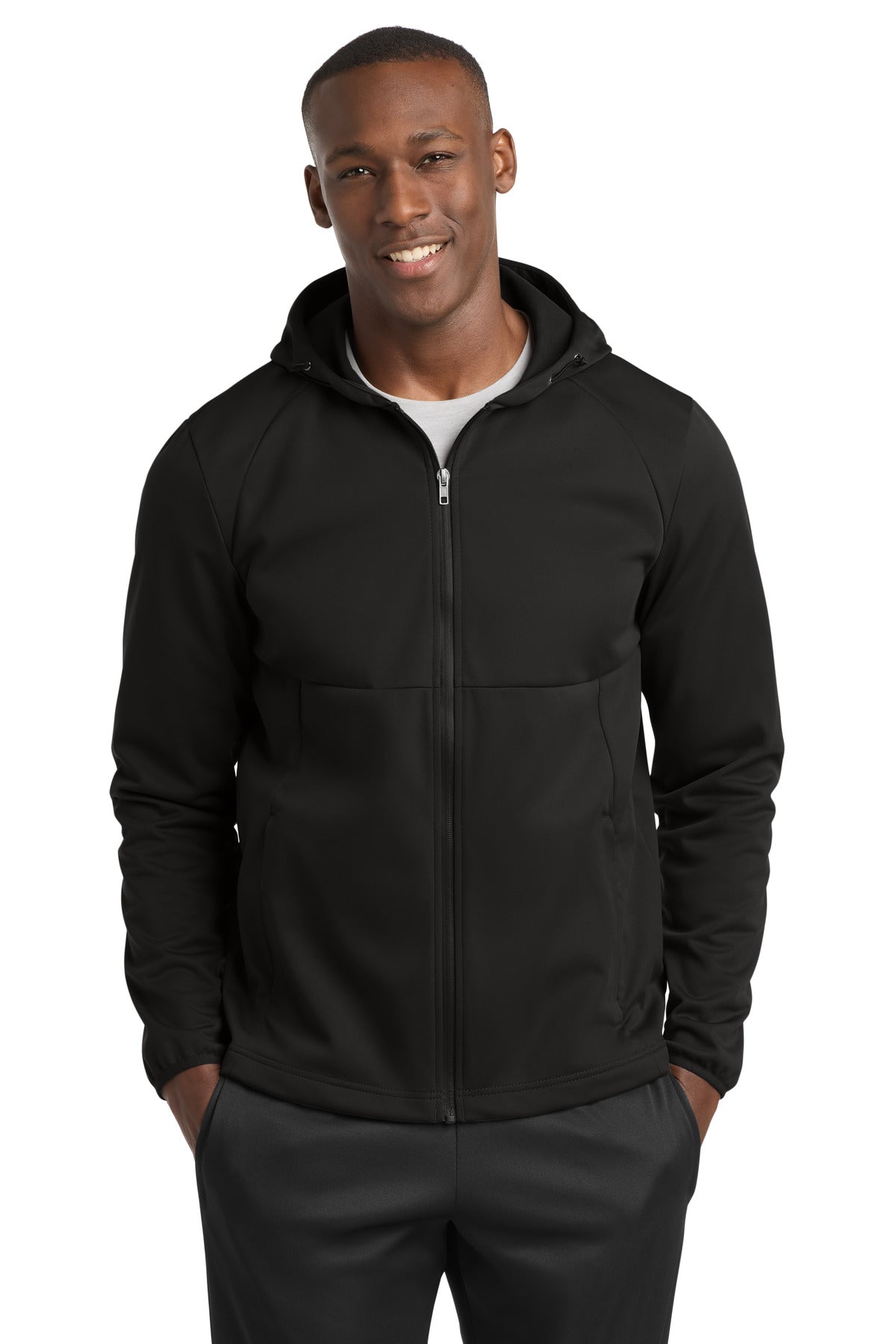 Sport-Tek Hooded Soft Shell Jacket - Deep Black