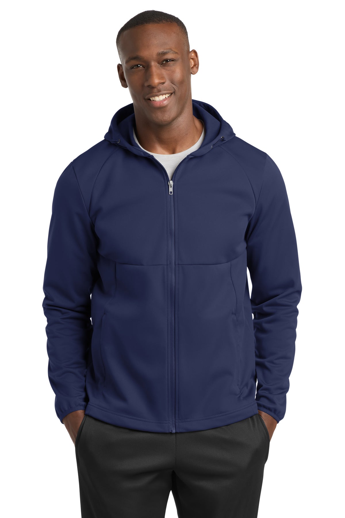 Sport-Tek Hooded Soft Shell Jacket - True Navy