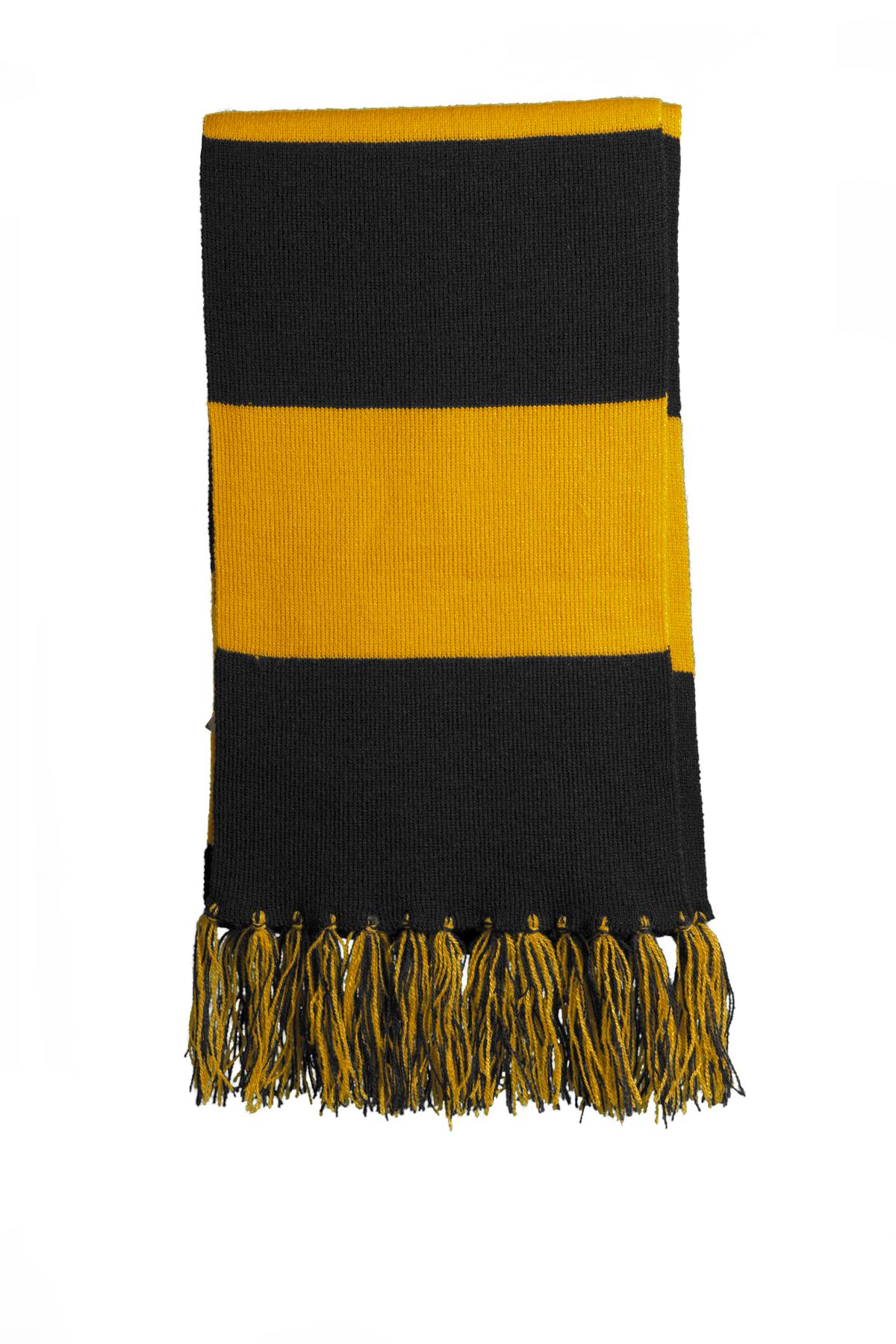 Sport-Tek Spectator Scarf - Black/ Gold