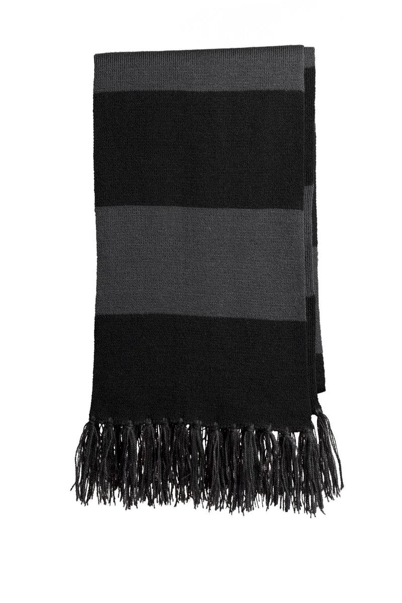 Sport-Tek Spectator Scarf - Black/ Iron Grey
