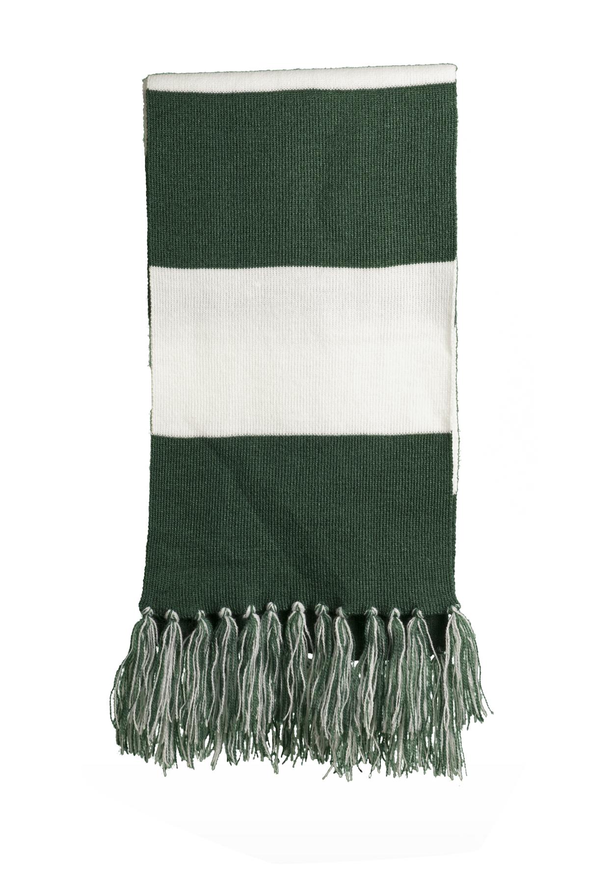 Sport-Tek Spectator Scarf - Forest Green/ White
