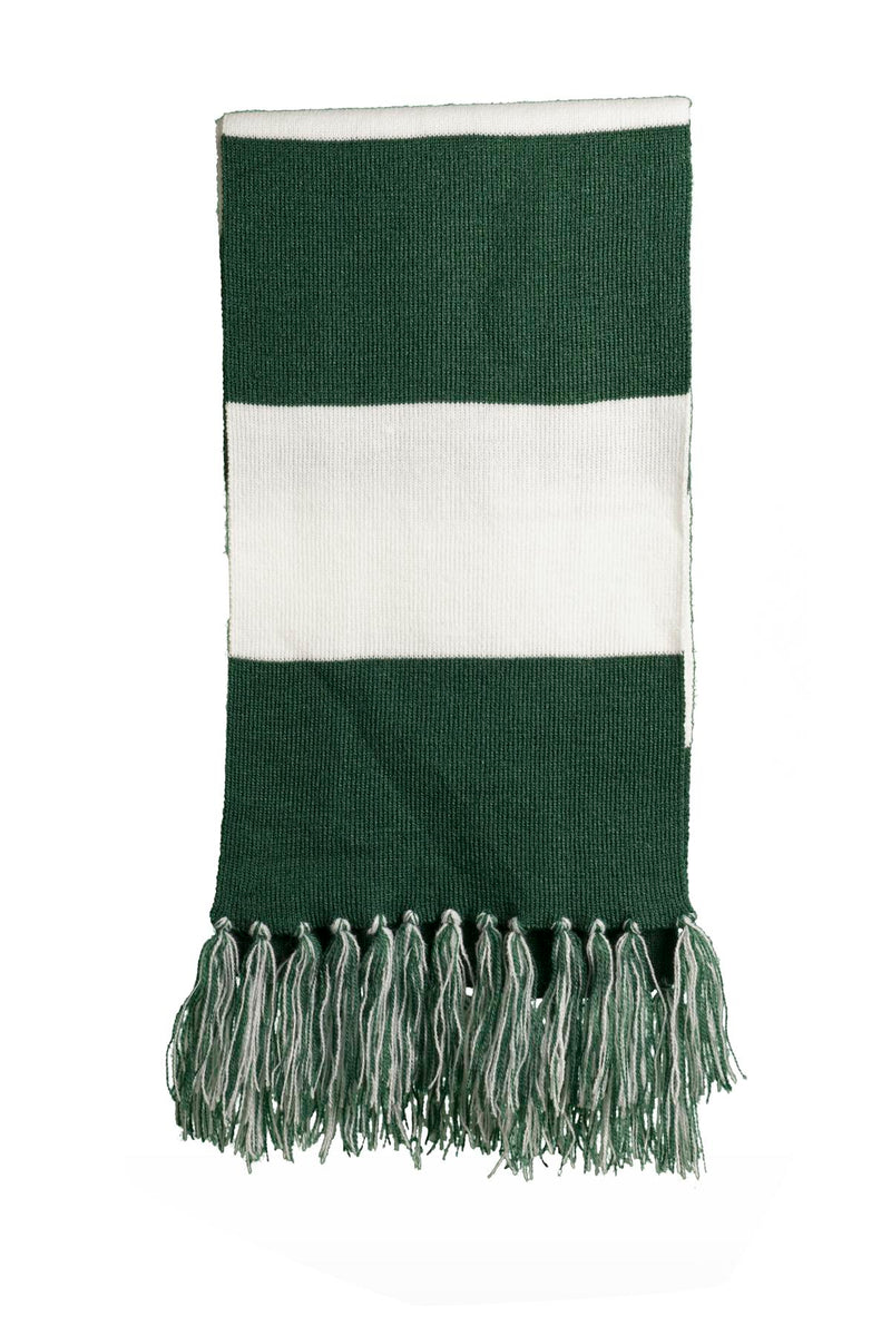 Sport-Tek Spectator Scarf - Forest Green/ White