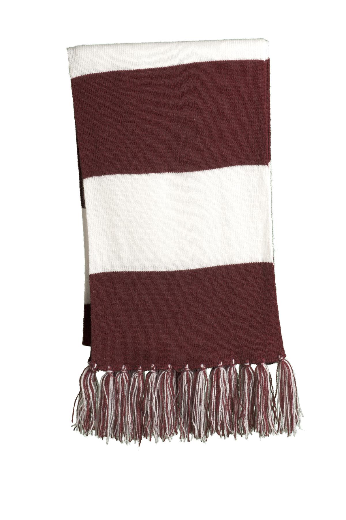 Sport-Tek Spectator Scarf - Maroon/ White