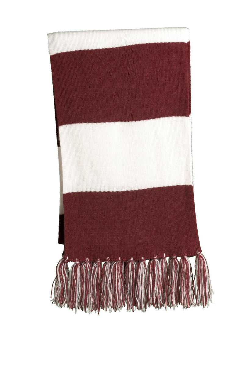 Sport-Tek Spectator Scarf - Maroon/ White