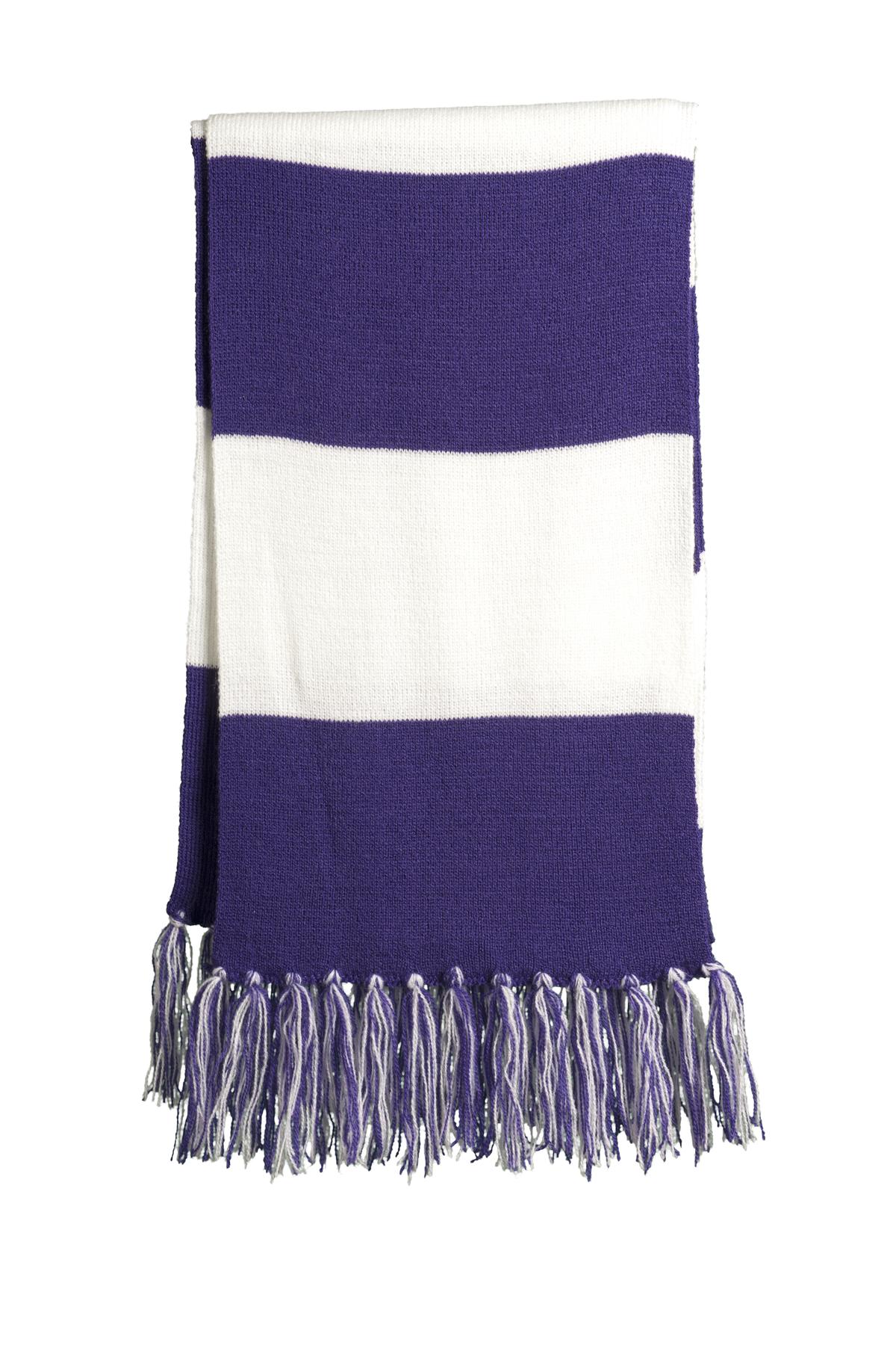 Sport-Tek Spectator Scarf - Purple/ White