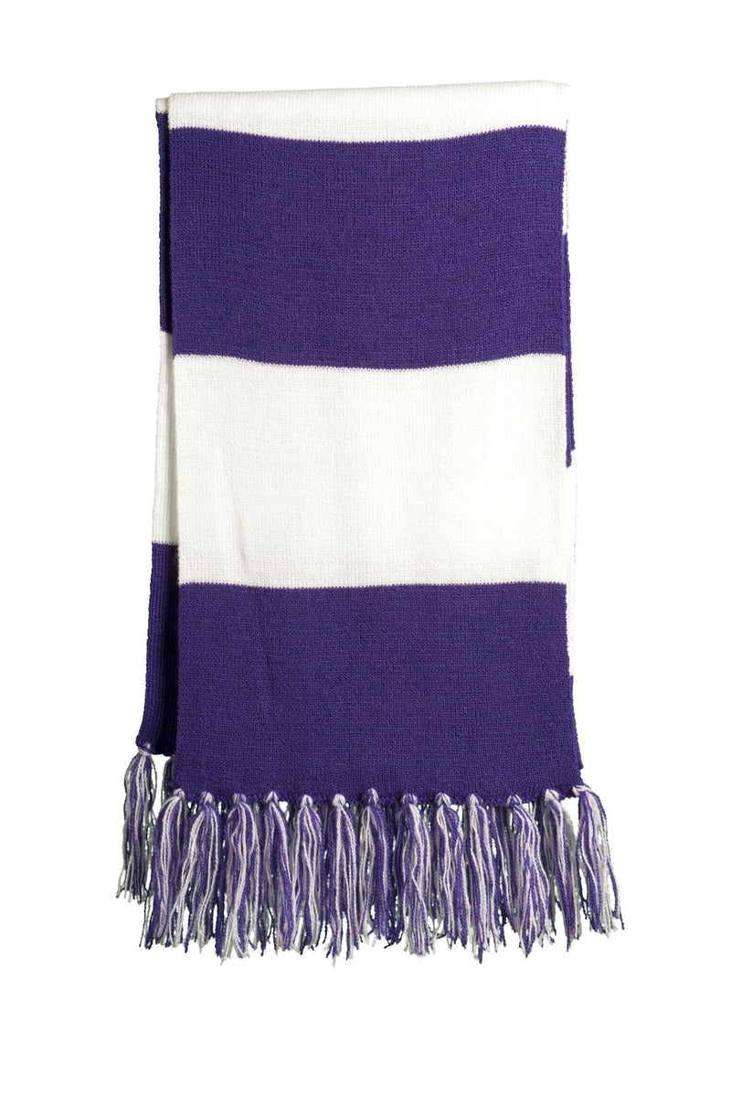Sport-Tek Spectator Scarf - Purple/ White