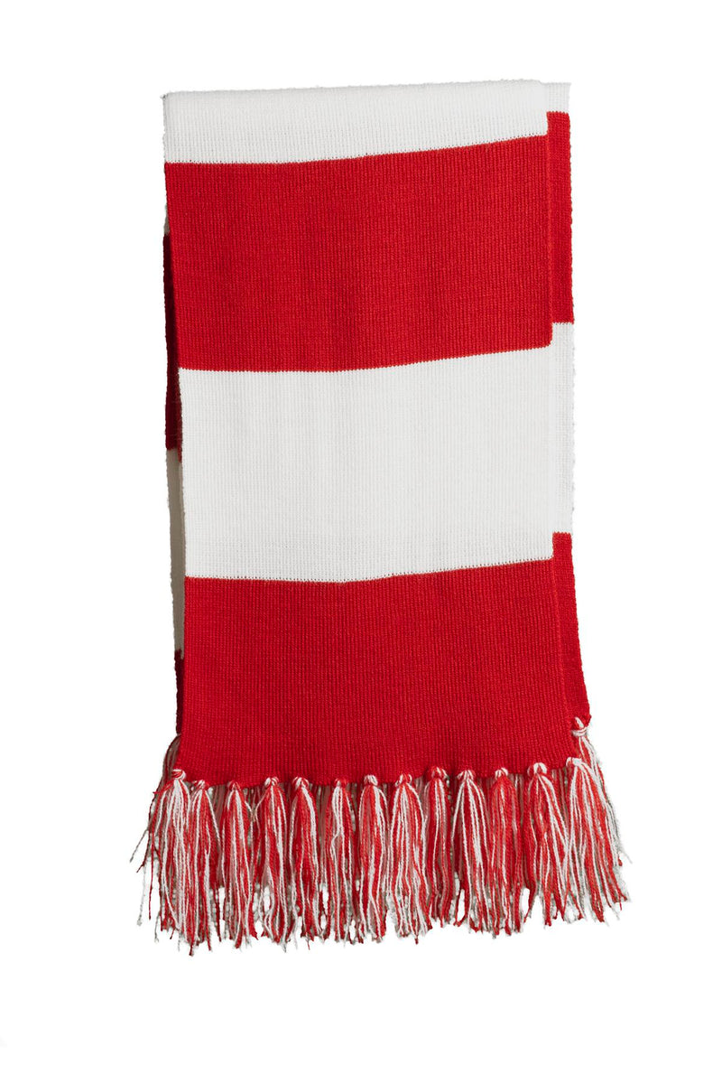 Sport-Tek Spectator Scarf - True Red/ White