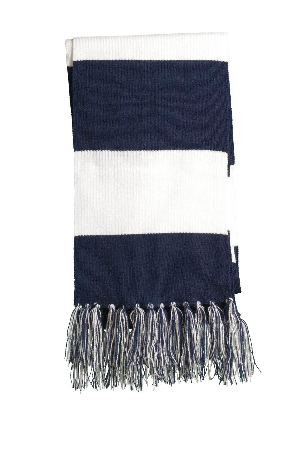 Sport-Tek Spectator Scarf - True Navy/ White