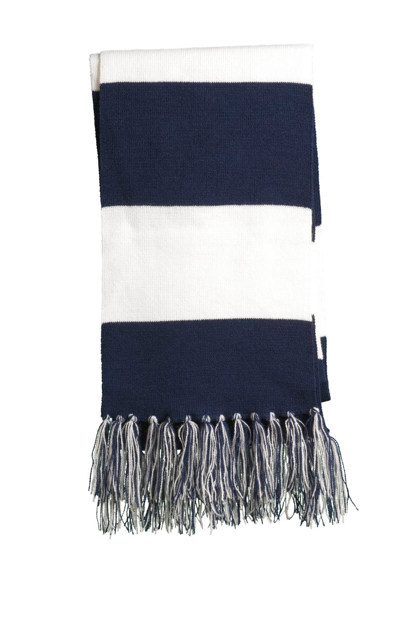 Sport-Tek Spectator Scarf - True Navy/ White